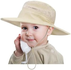 ZURLEFY Mesh Baby Girl Sun Hat, Outdoor UPF 50+ Sun Protection Infant Boy Hats, Adjustable Summer Beach Bucket Hat