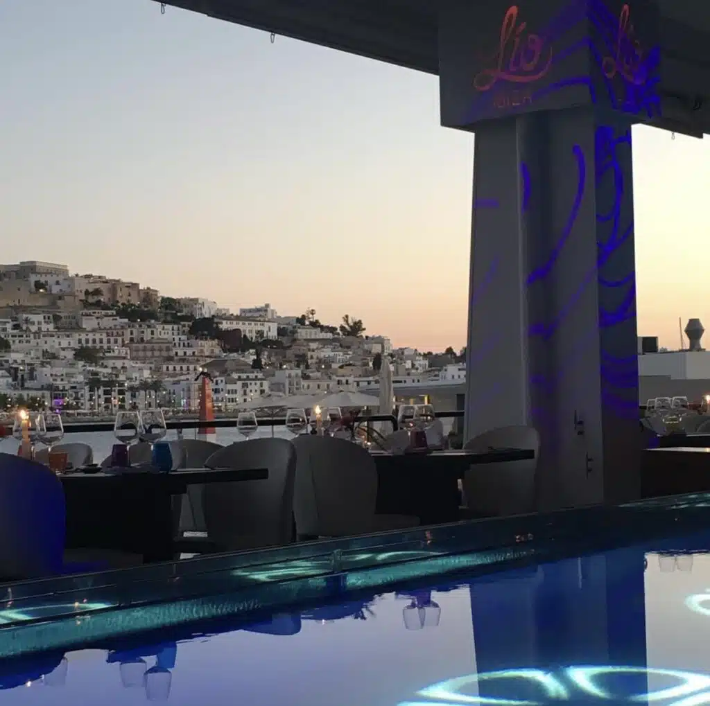 view from inside Lio Cabaret in Ibiza