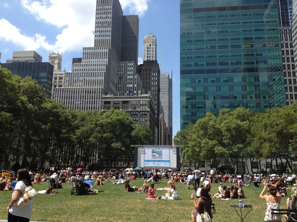 park, bryant park, urban