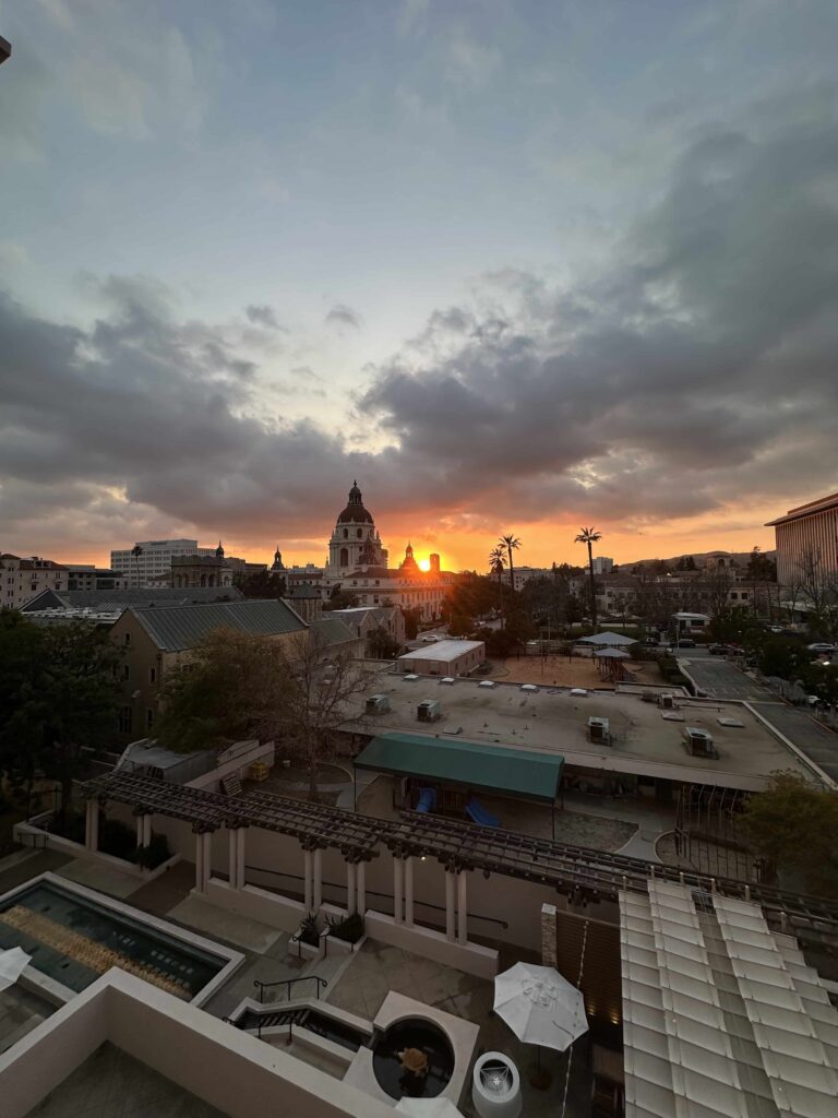 Sunset image from The Westin Pasadena Pool deck
